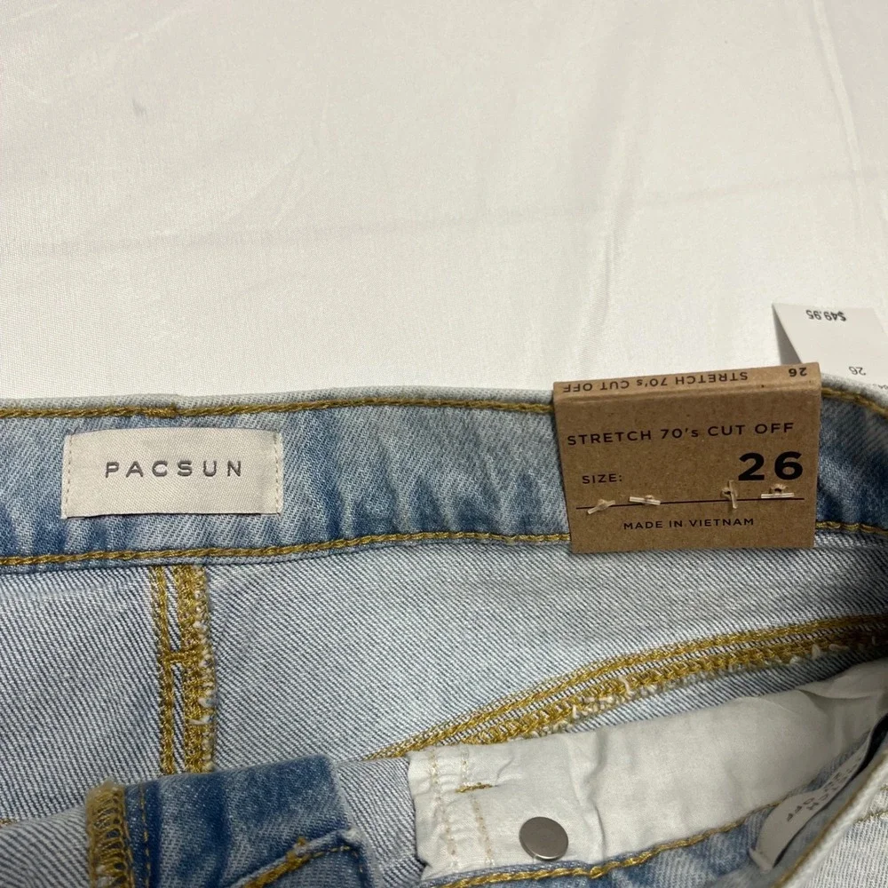 NEW! PacSun Stretch 70s Cut Off Denim Shorts Size 26 NWT - Picture 8 of 8